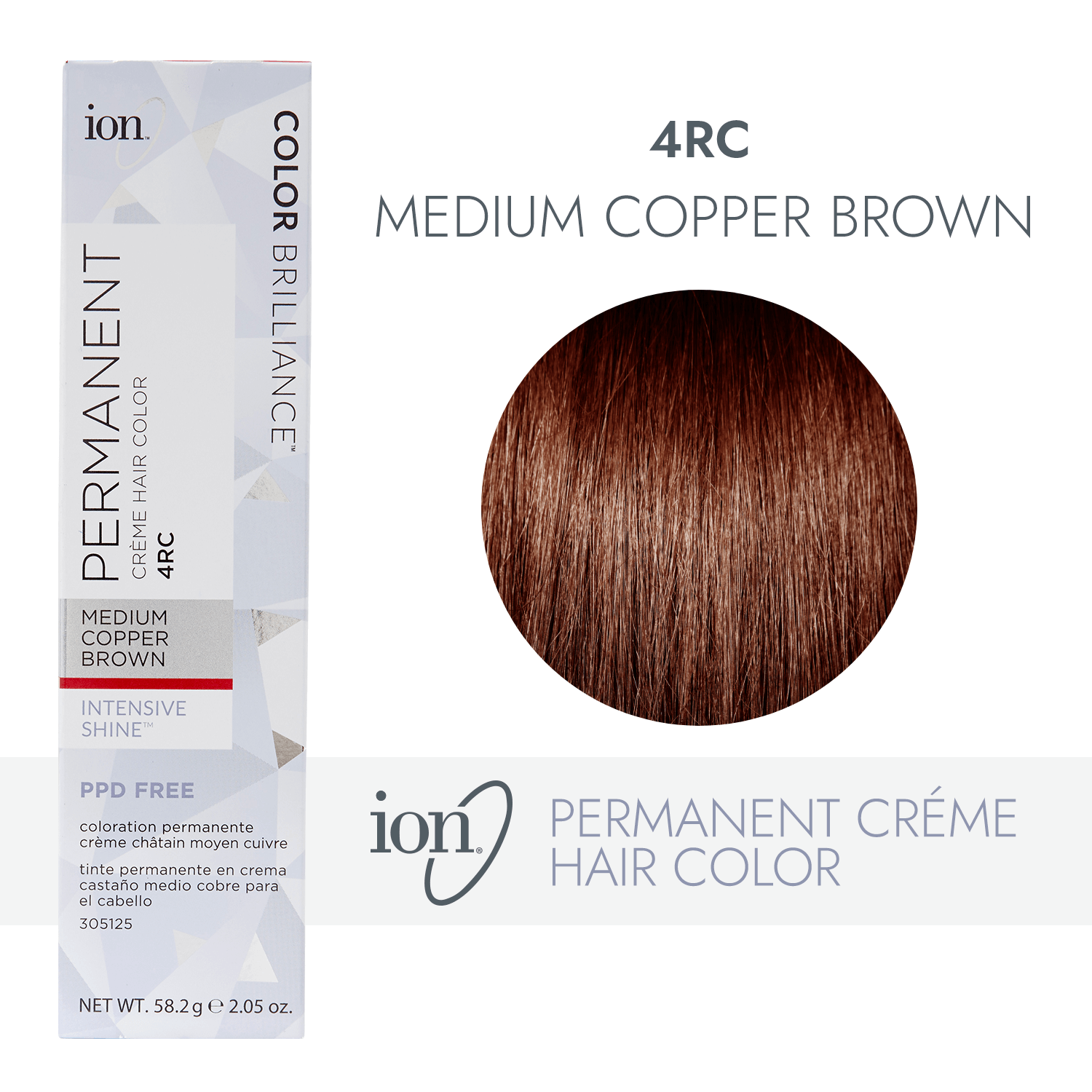 Ion Color Brilliance Permanent Creme 4RC Medium Copper Brown