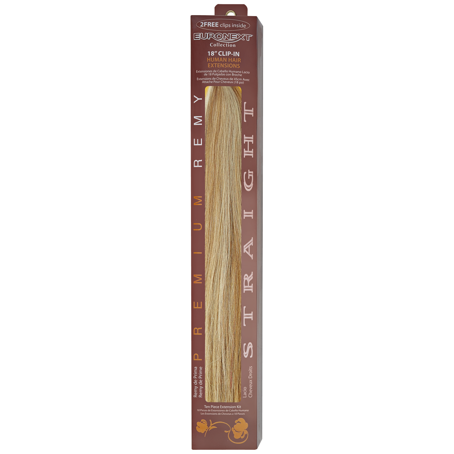 Euronext Premium Remy 18 Inch Clip-In Human Hair Extensions