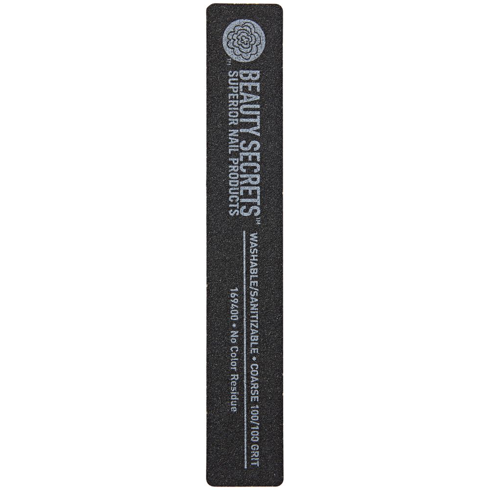Beauty Secrets 100 Rectangular Black Cushion Nail File 100 Rectangular Black Cushion Nail File