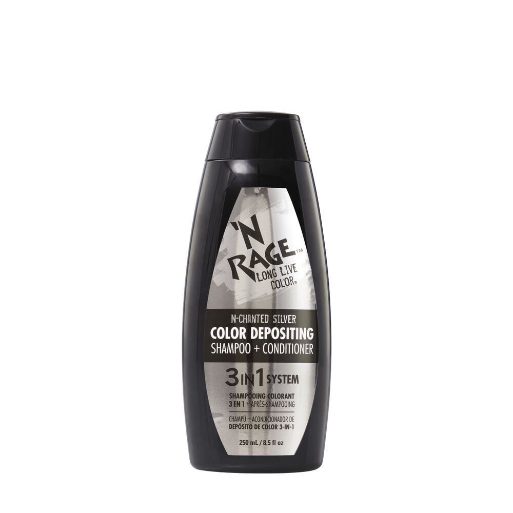 N Chanted Silver - 3 In 1 Color Depositing Shampoo & Conditioner by 'N Rage | Color Protection silver color depositing shampoo