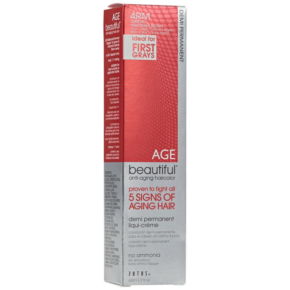 Agebeautiful Anti Aging Demi Permanent Liqui Creme Hair Color 4rm Dark Red Mahogany Brown Demi Permanent Liqui Creme Hair Color