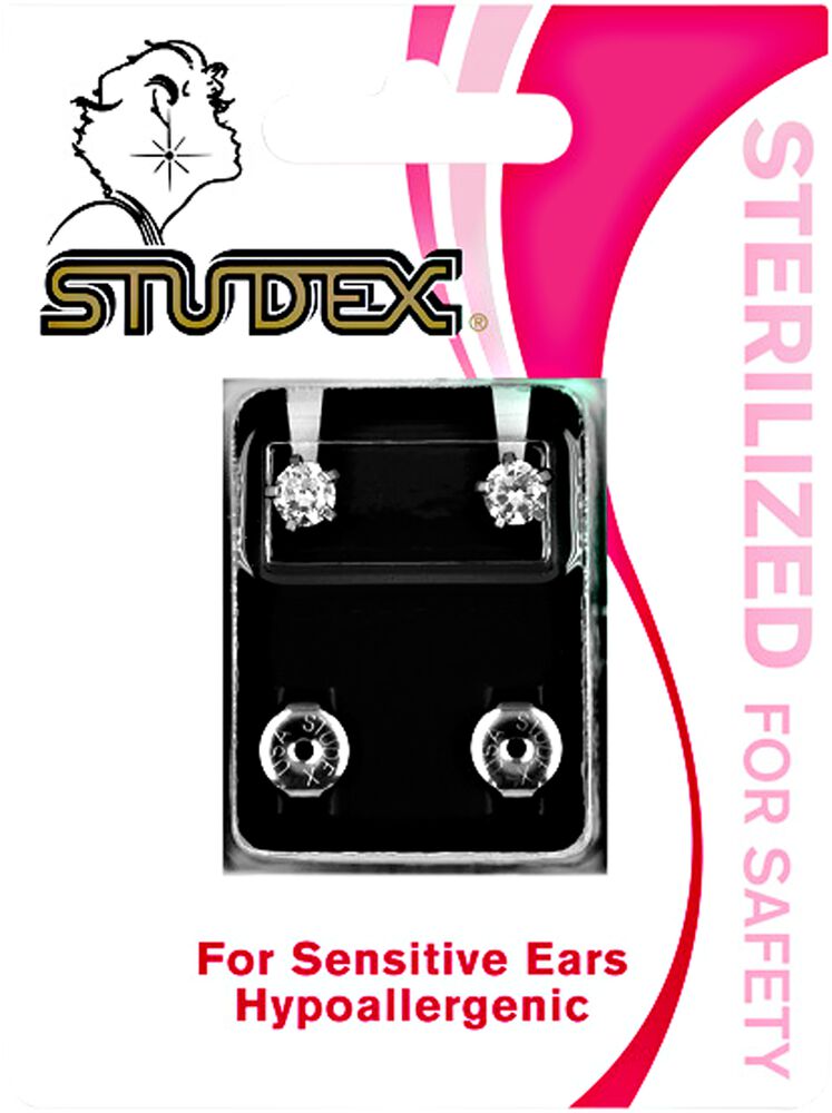 Studex Cubic Zirconia Sterilized Piercing Earrings Stainless Steel Cubic Zirconia Sterilized Piercing Earrings Stainless Steel