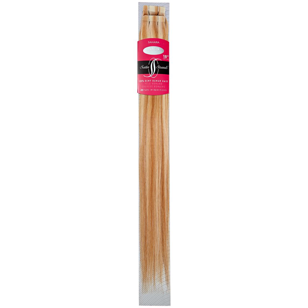 Satin Strands Premium 100% Remy Tape-In Human Hair Extensions 18 Inch ...
