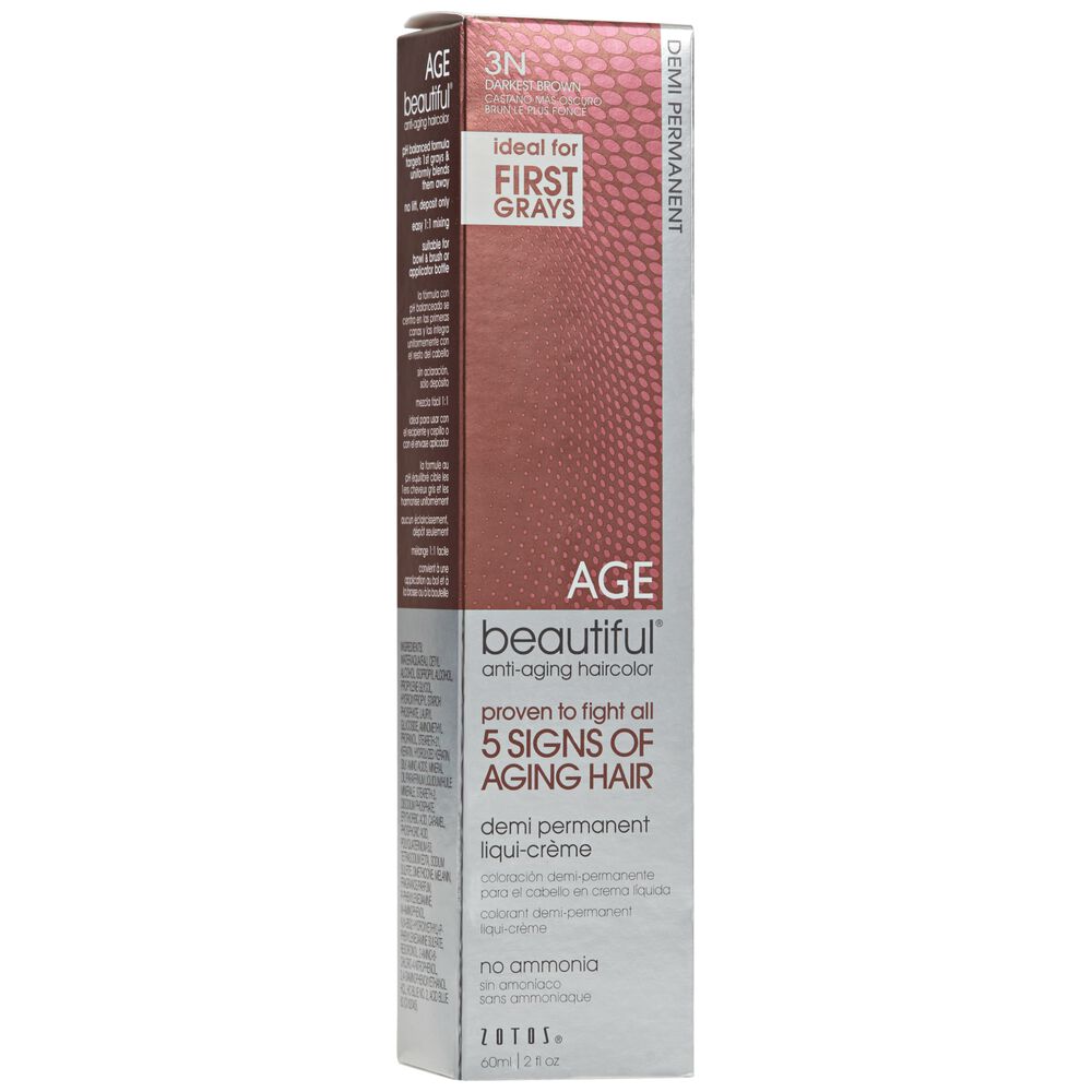 Agebeautiful Anti Aging Demi Permanent Liqui Creme Hair Color 3n Darkest Brown Demi Permanent Liqui Creme Hair Color