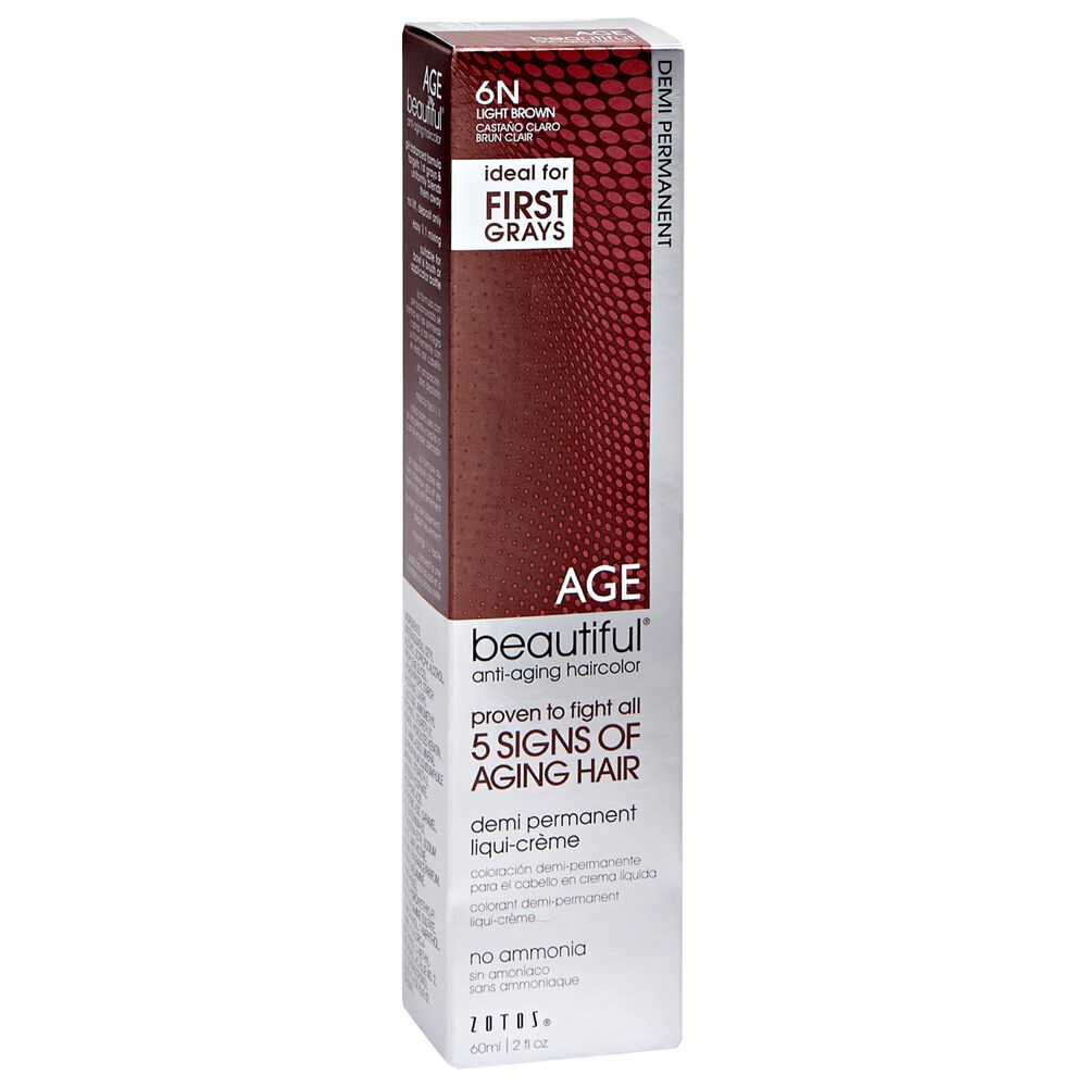 Agebeautiful Anti Aging Demi Permanent Liqui Creme Hair Color 6n Light Brown Demi Permanent Liqui Creme Hair Color