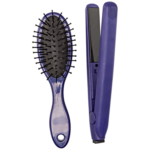 Travel Ceramic Flat Iron with Brush by Plugged In Flat Irons Sally