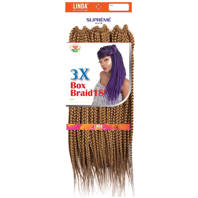 3X Box Braids 18 Inch Crochet Hair Strawberry Blonde