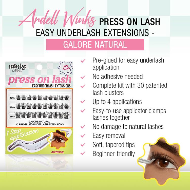 Winks Natural Press On Lashes 30 pc + Applicator