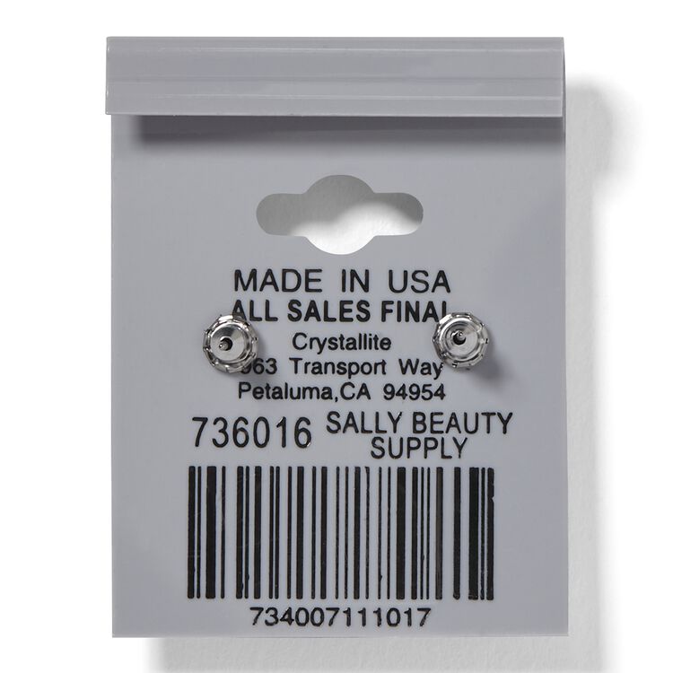 Destine Clear Diamond Cut Earrings 8mm