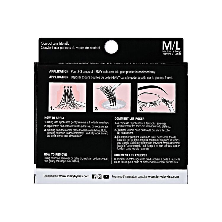 i-Envy Trio Triple Black Knotted Lashes - Medium/Long