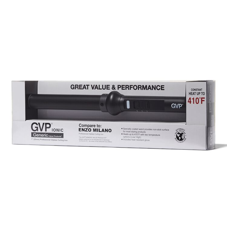 GVP 1 Inch Professional Clipless Curling Wand