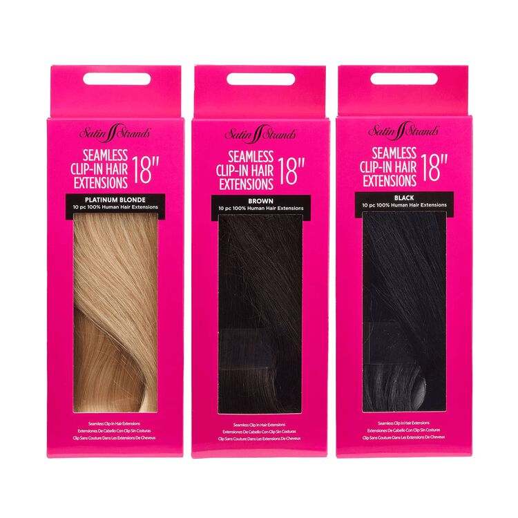 Satin Strands 18 Inch Seamless Clip-in Hair Extensions