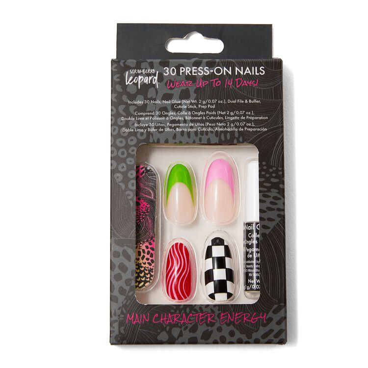 Strawberry Leopard Main Character Energy Press On Nails | Press On ...