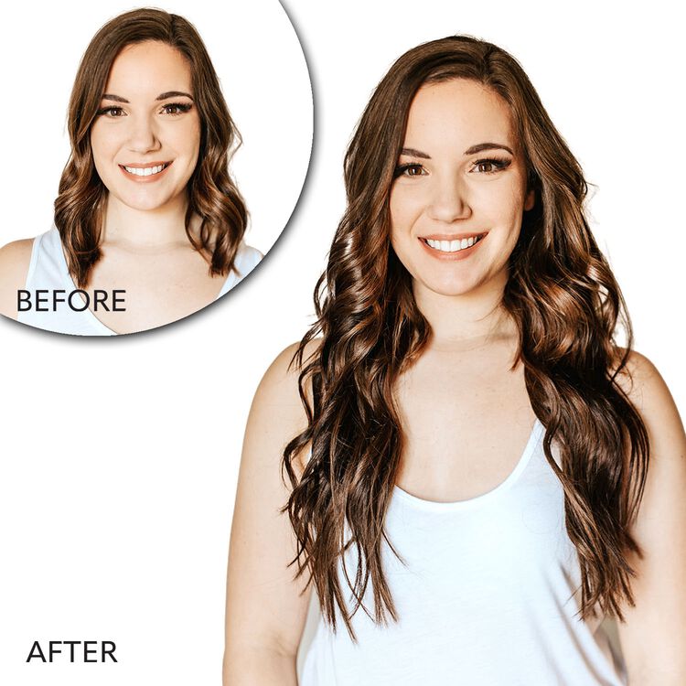 18" Ultra-Seamless Clip-in Hair Extensions Medium Dark Brown