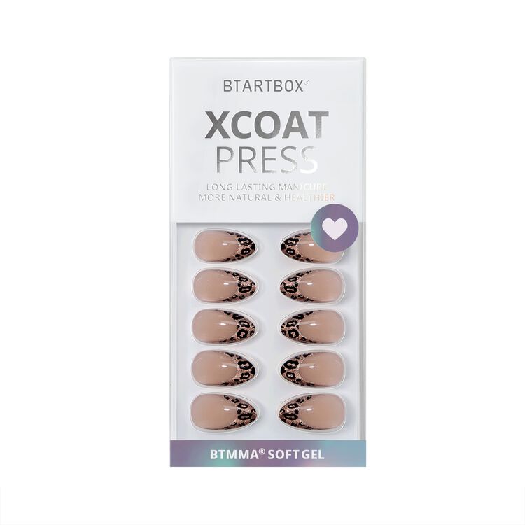 XCOATPRESS Press On Nails Short Almond - Wild Cheetah