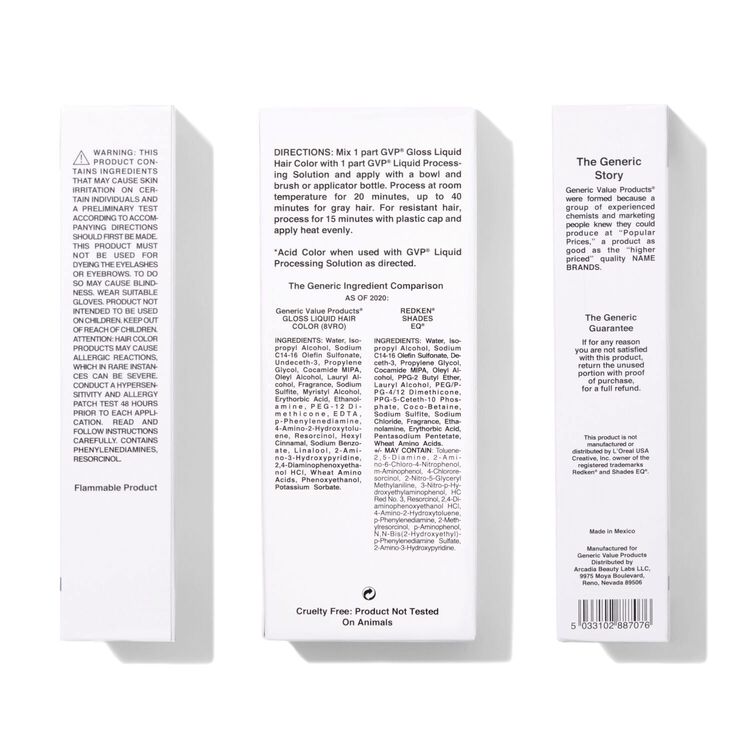 8VRO Medium Violet Rose Blonde Demi-Permanent Gloss Liquid Hair Color Compare to Redken® Shades EQ®