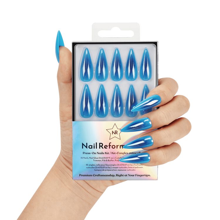 Blue Nebula Press On Nails