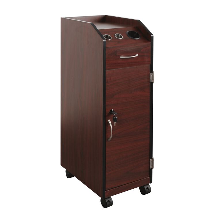 Keystone Mahogany Lockable Wood Trolley
