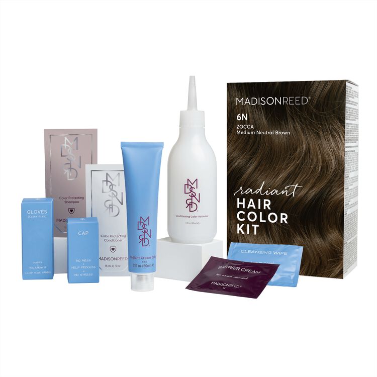Radiant Cream Color Permanent Hair Color Kit 6N Zocca Brown