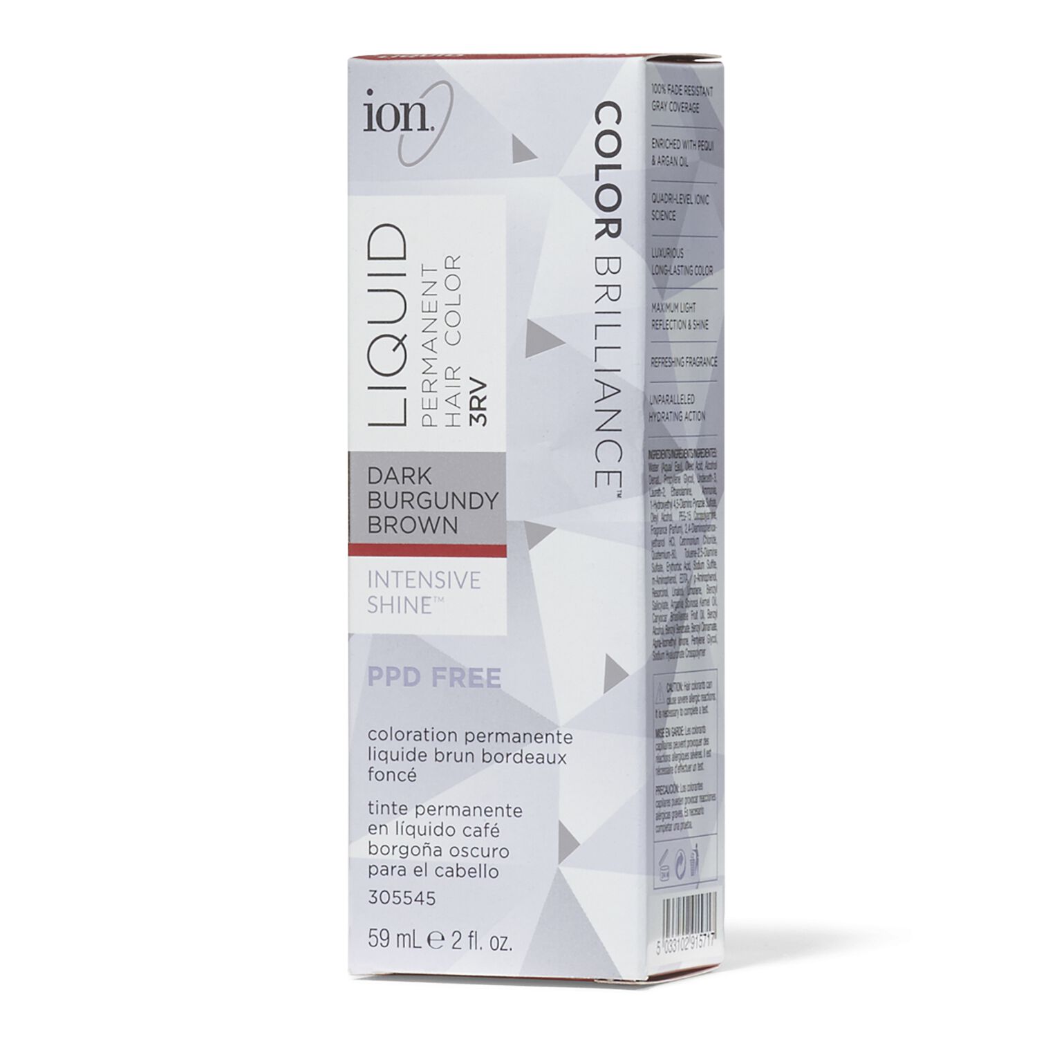 Ion 3RV Dark Burgundy Brown Permanent Liquid Hair Color by Color