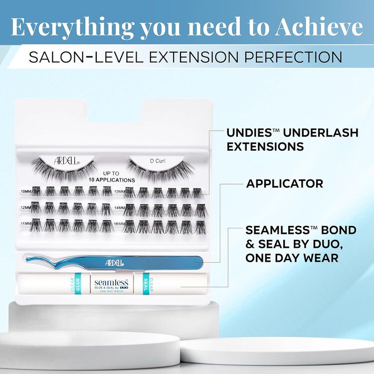 Seamless Underlash Fauxmink Extensions D Curl + 1 Day Clear Glue & Seal