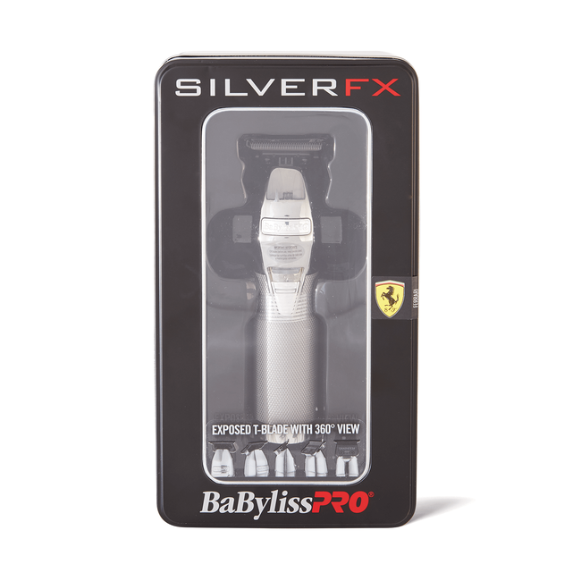 BabylissPro Silver Metal FX Trimmer Exposed TBlade Clippers & Beard