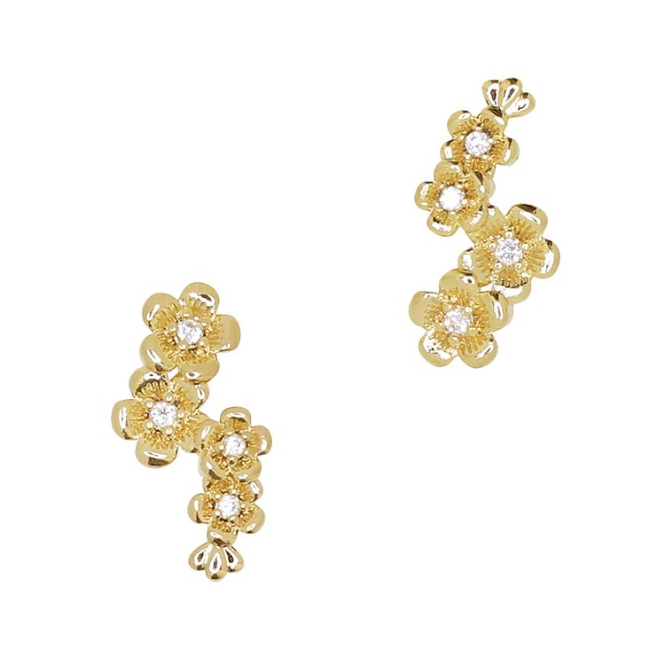 Nail Art Charms Floret Cluster Zircon Charm Gold