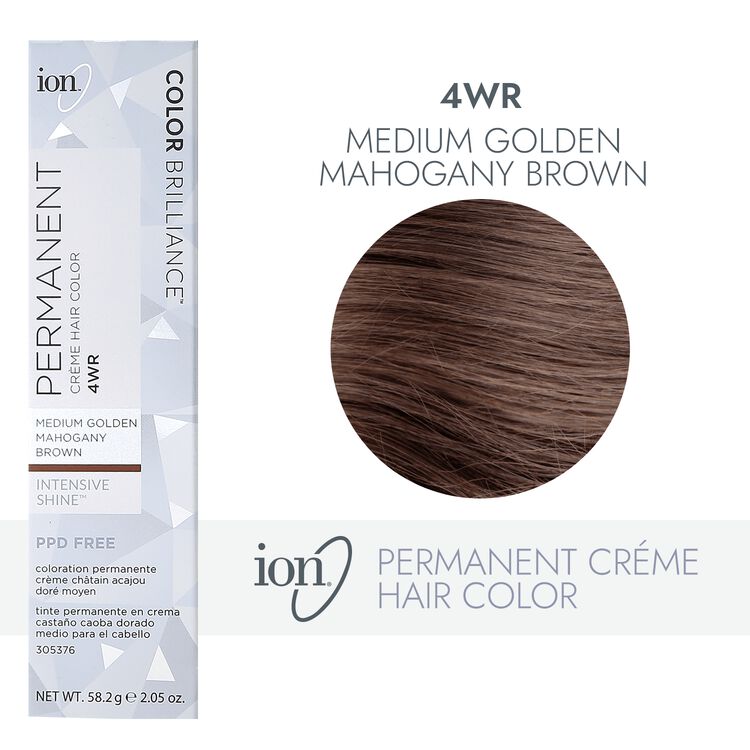 4WR Medium Golden Mahogany Brown Permanent Creme Hair Color