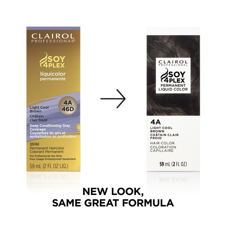 4A Light Cool Brown Permanent Liquid Hair Color