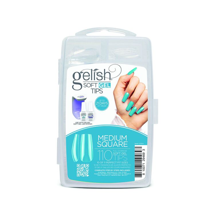Soft Gel Tips Medium Square Clear 110 Count