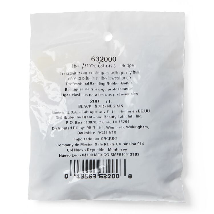 Rubber Bands Black 200 Count