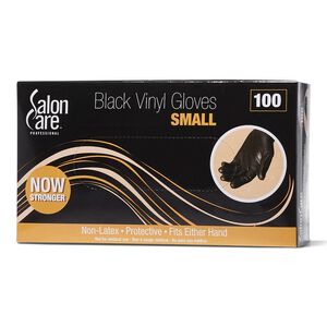 100 Count Black Vinyl Gloves-Small