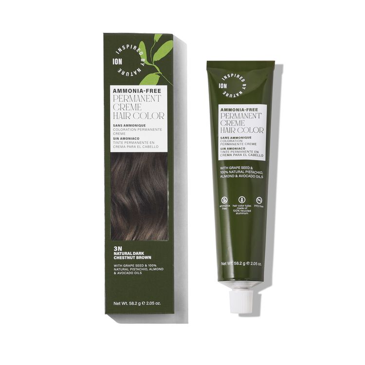 Ammonia-Free Permanent Hair Color Natural Dark Chestnut Brown 3N