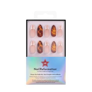 Abstract Tortoise Medium Almond Press On Nails
