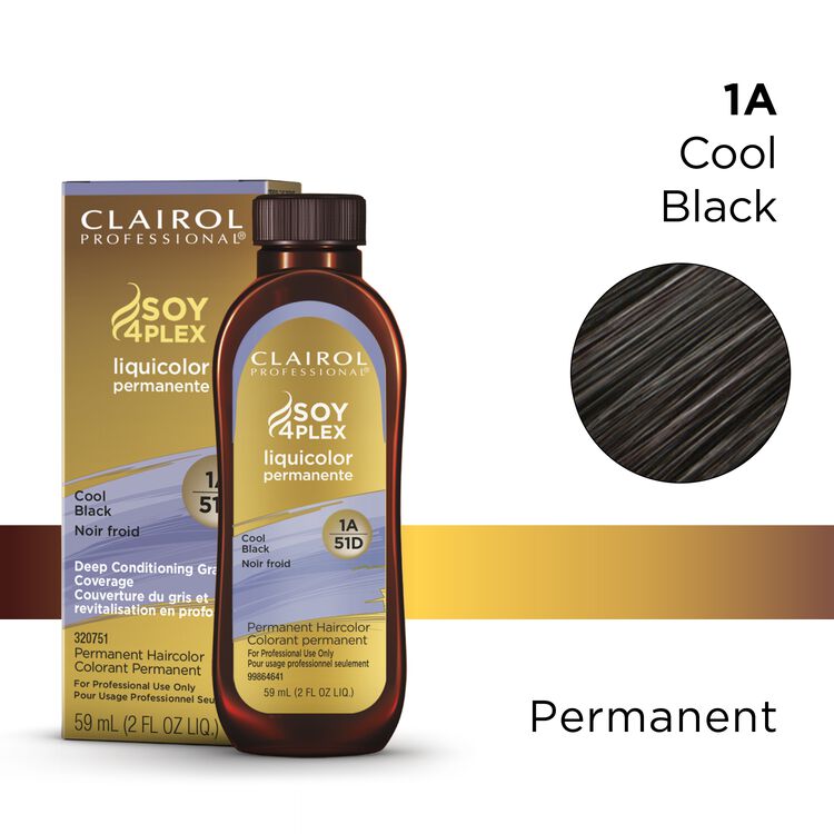 1A/51D Cool Black LiquiColor Permanent Hair Color