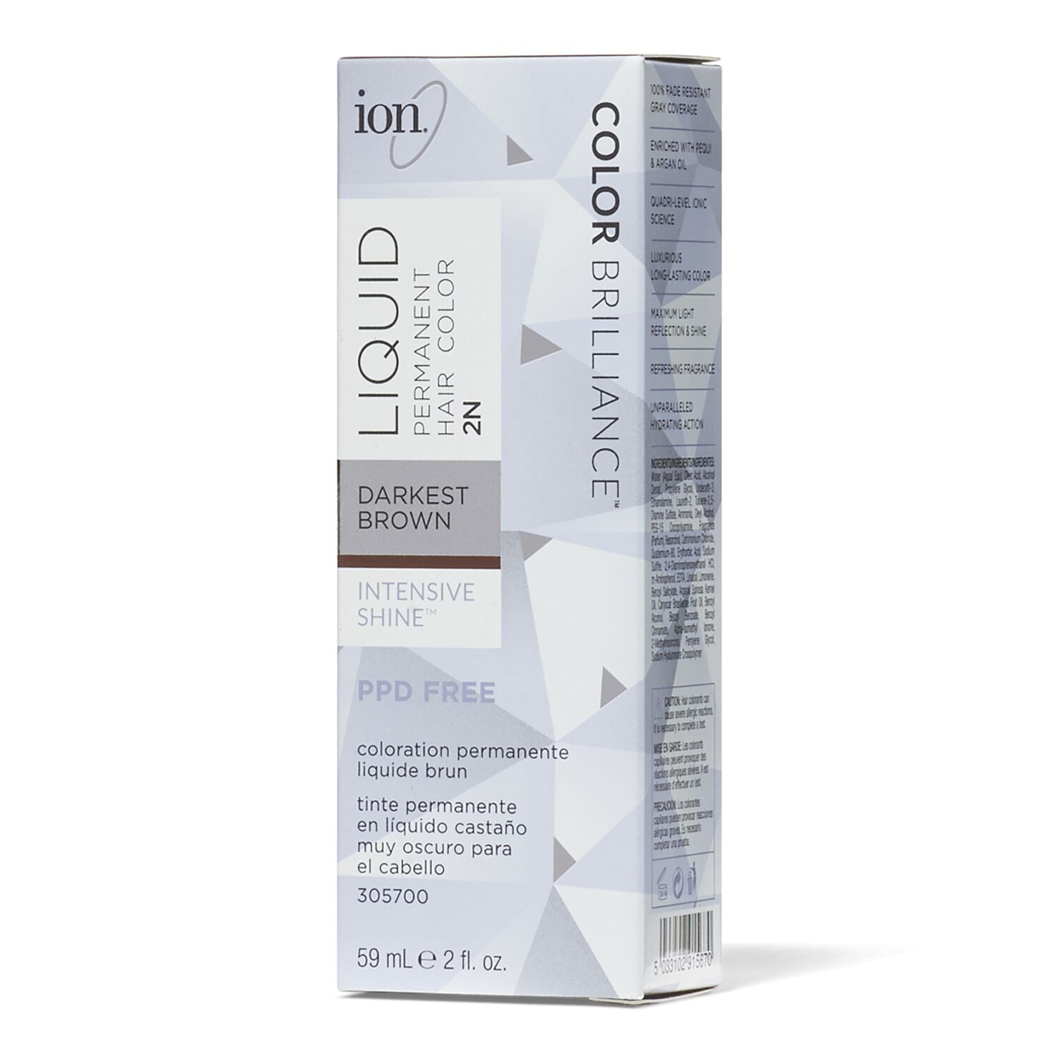 Ion 2N Darkest Brown Permanent Liquid Hair Color by Color Brilliance