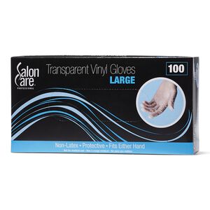 100 Count Clear Vinyl Powdered Gloves Large