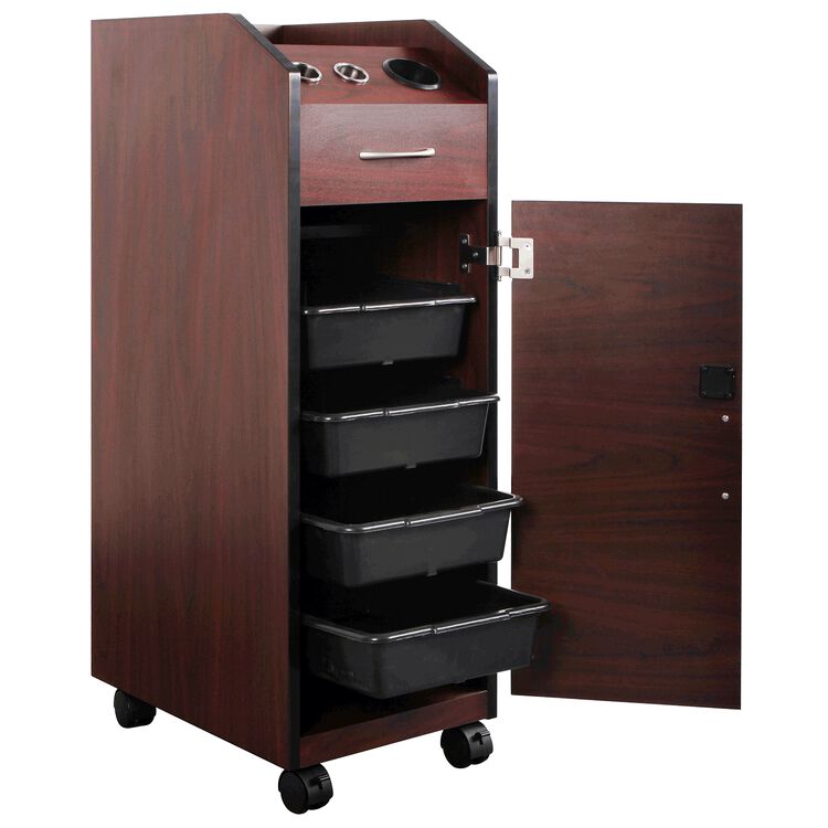 Keystone Mahogany Lockable Wood Trolley