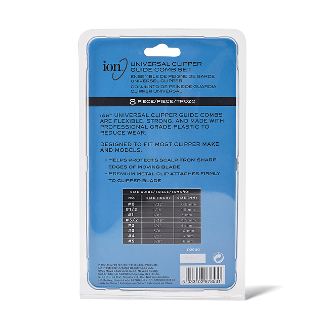 Ion Universal Clipper Guide Comb Set 8 Pack Clipper Comb Attatchments Sally Beauty