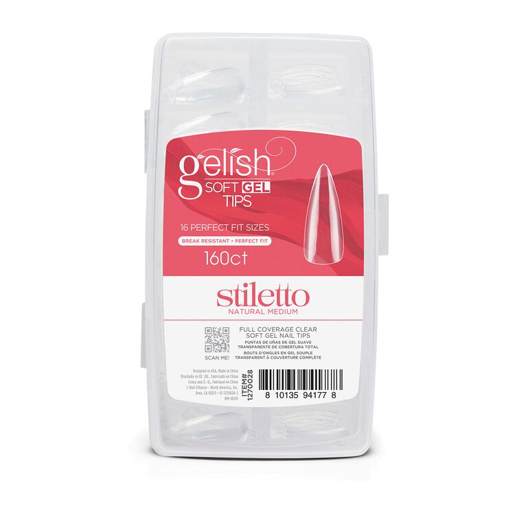 Soft Gel Tips Medium Stiletto 160 Count
