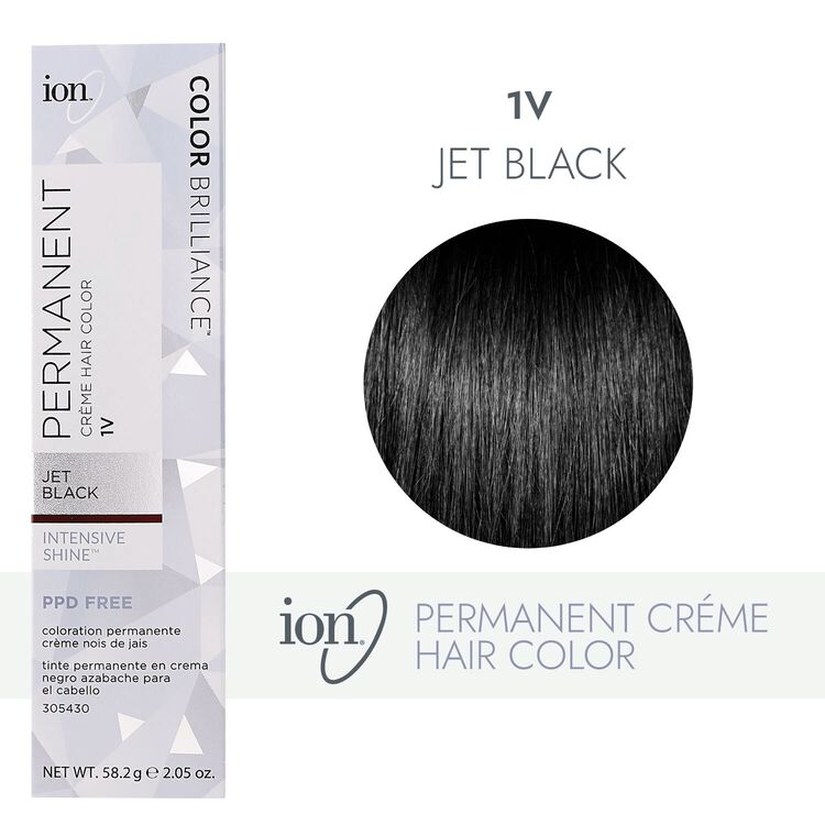 Ion 1V Jet Black Permanent Creme Hair Color by Color Brilliance