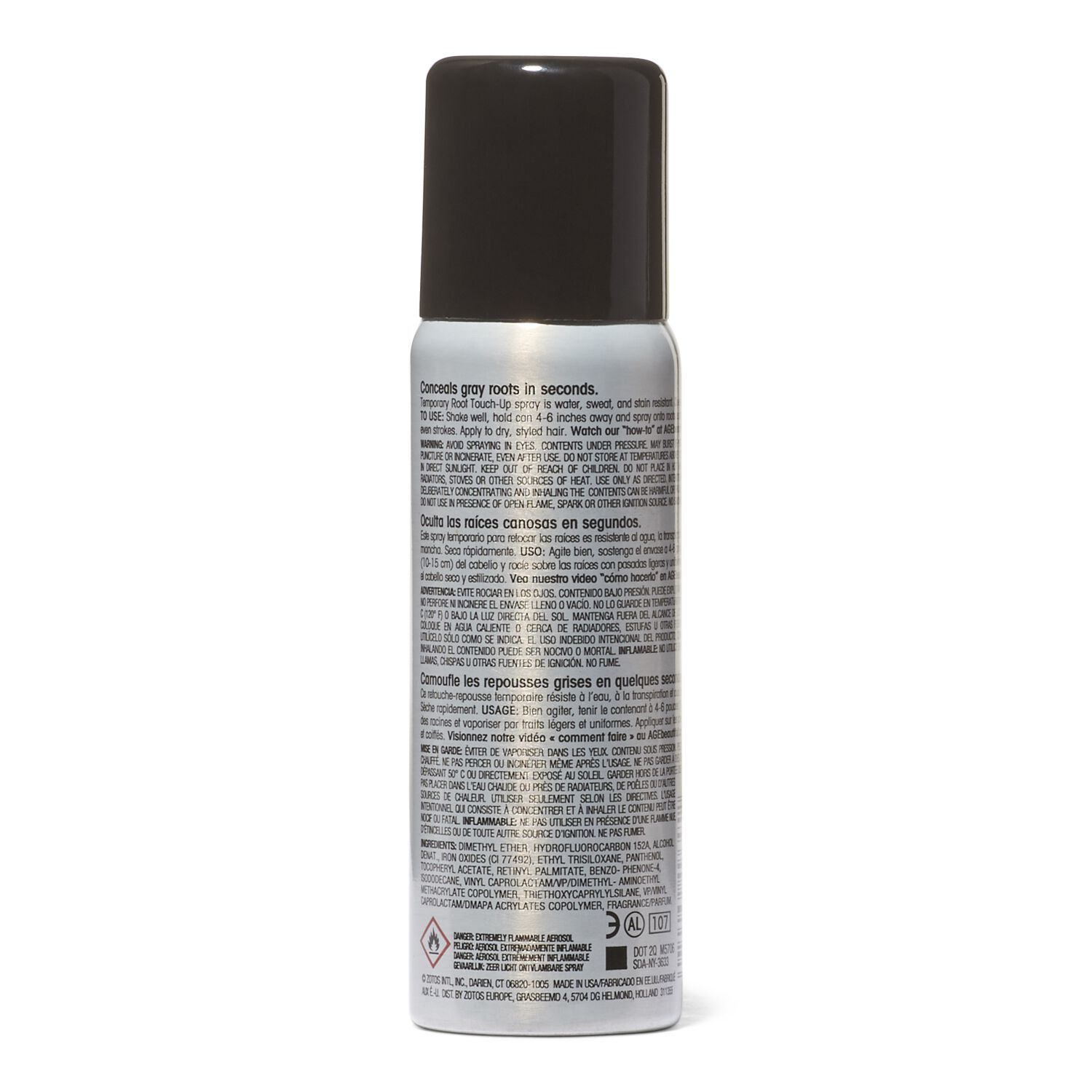 AgeBeautiful Black Root Touch Up Spray Temporary Hair Color Root