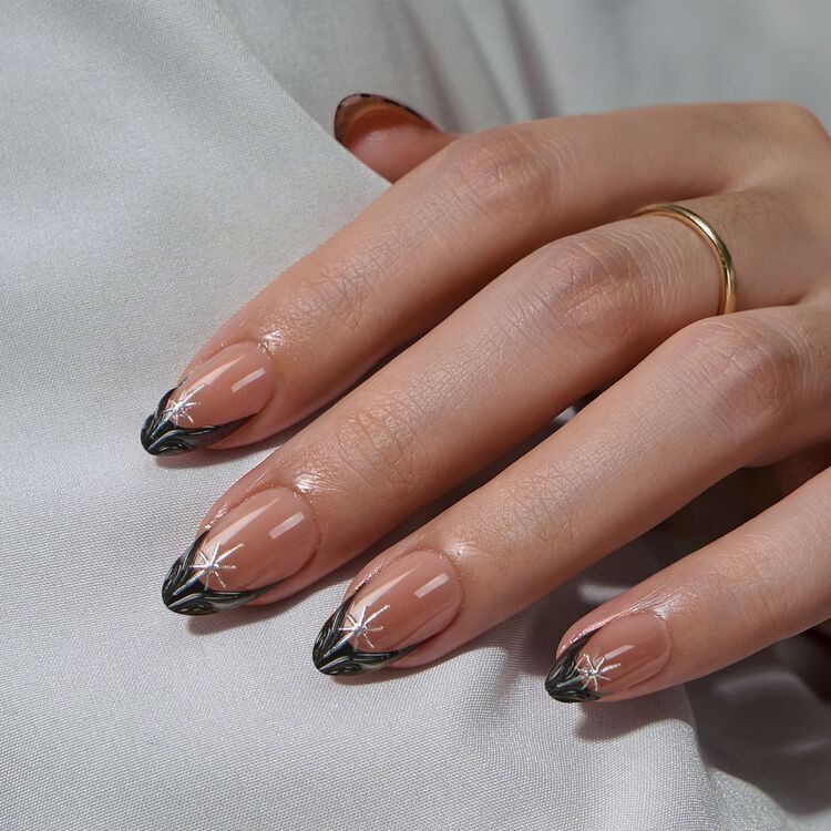 XCOATPRESS Press On Nails Short Almond - Midnight Spark