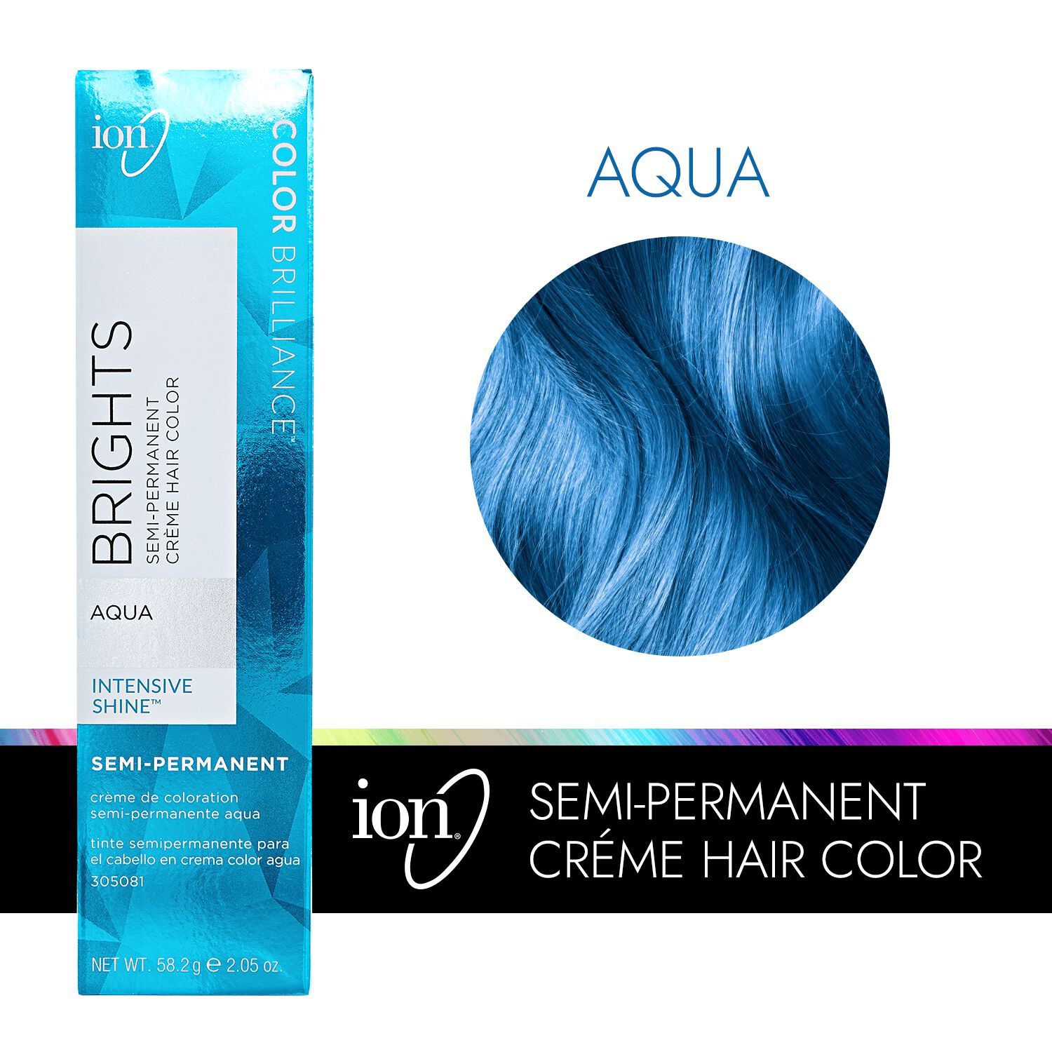 Aqua Blue Color Brilliance Brights SemiPermanent Hair Color by Ion Demi & SemiPermanent