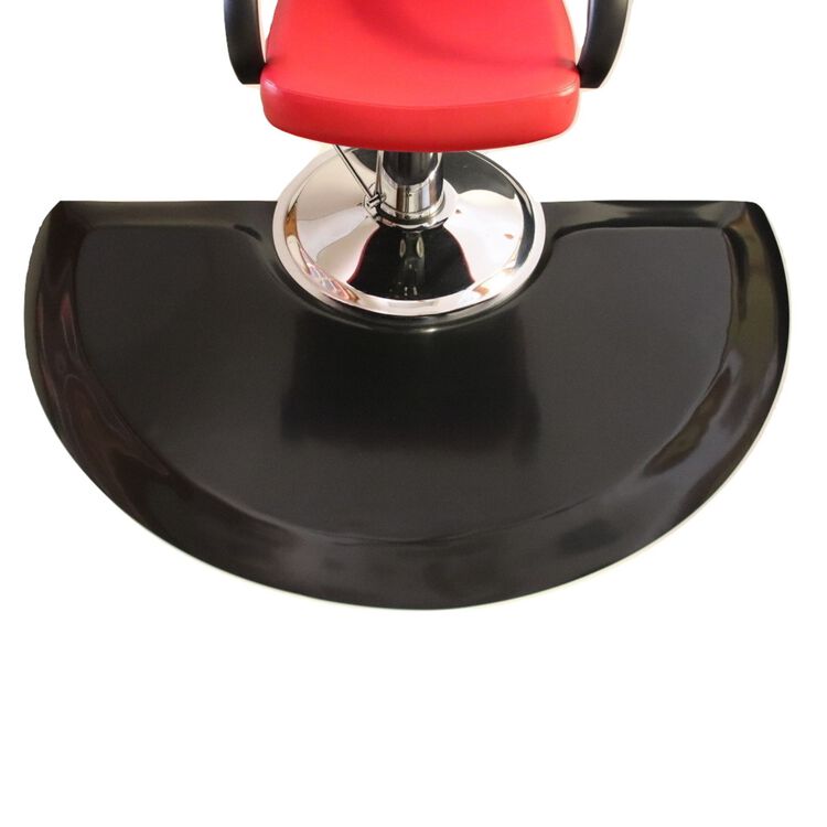 Rhino Mat Rhino Tile Top Semi Circle Salon Mat 3 X5 Solid Black