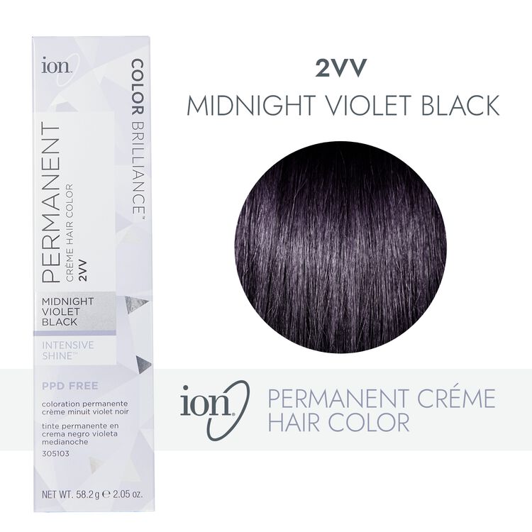 Ion 2VV Midnight Violet Black Permanent Creme Hair Color ...