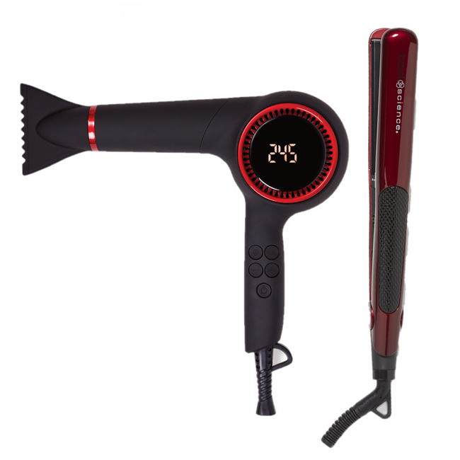 Tool Science Moisture Balance Digital Pistol Dryer and Tourmaline Ceramic Styling Iron Black Friday Bundle