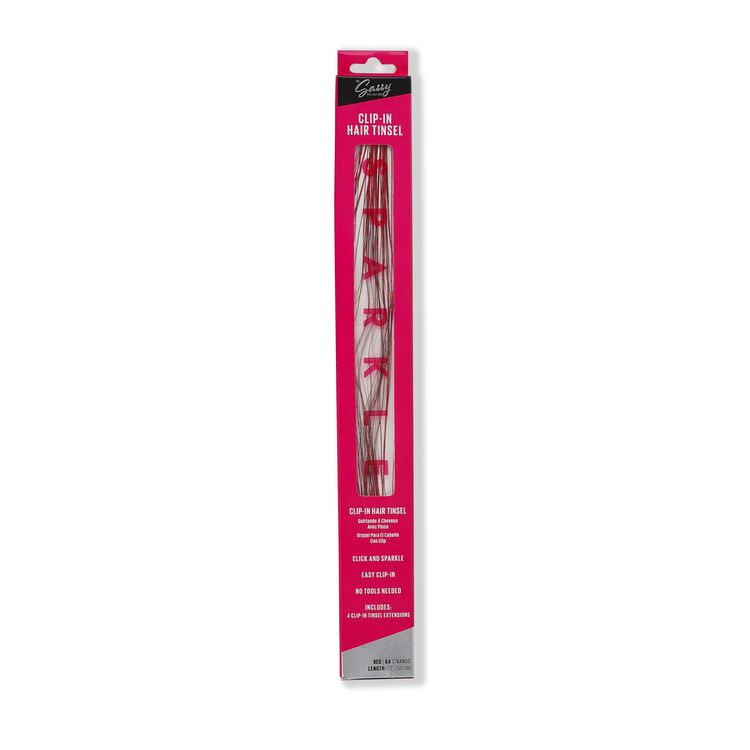 Clip-in Hair Tinsel - Red