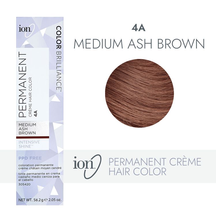 Ion 4A Medium Ash Brown Permanent Creme Hair Color by Color Brilliance |  Permanent Hair Color | Sally Beauty