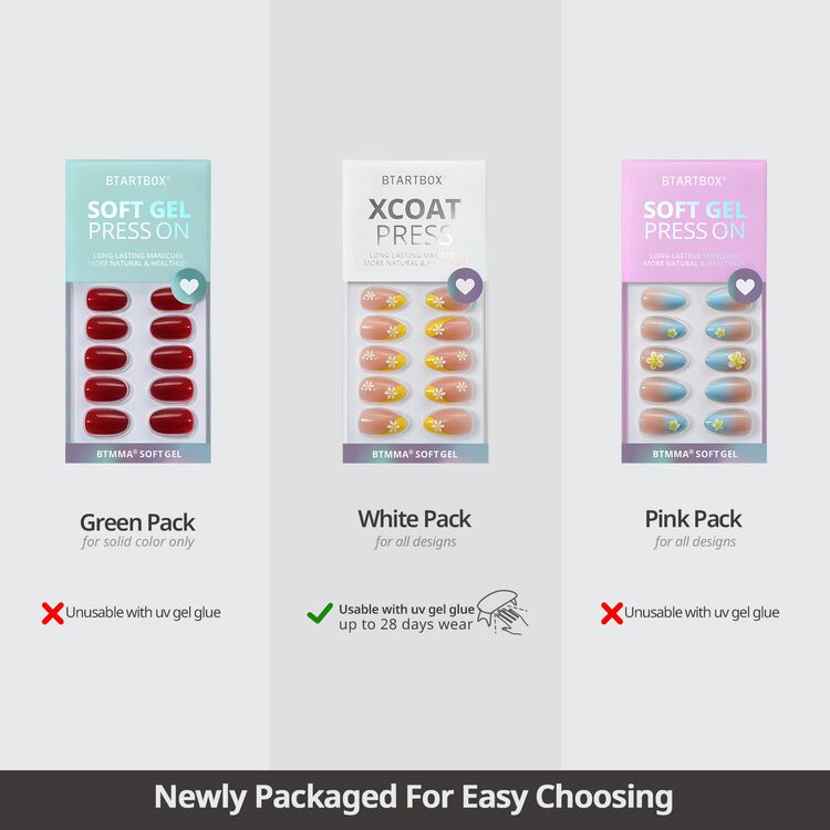 XCOATPRESS Press On Nails Short Almond - Neon Berry